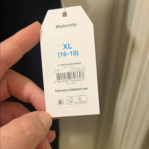 Time and Tru Black Long Sleeve Dress - Picture 2 of 5